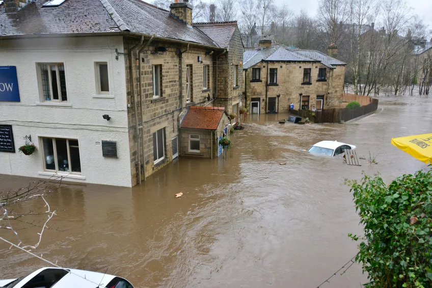 A flooded street